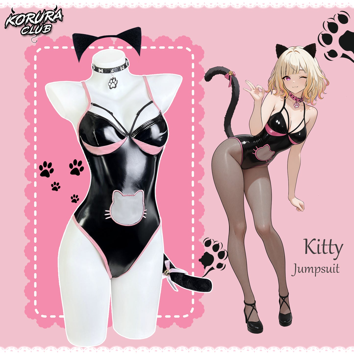 Cute Cat Bodysuit Lingerie KO74