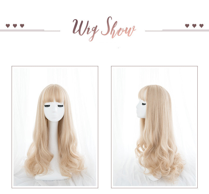 Khaki Gold Wavy Long Curly Hair Wig PL52583