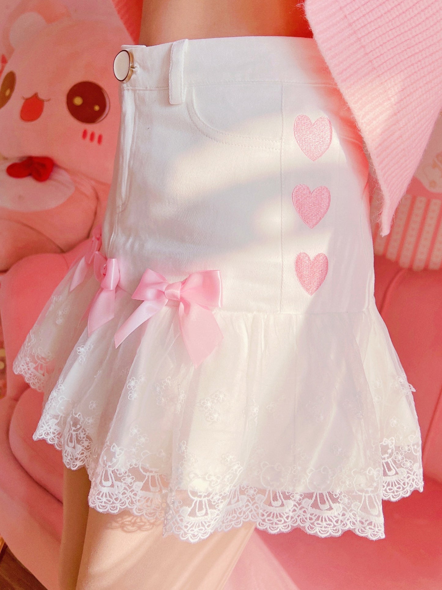 White Bow Skirt PL52495