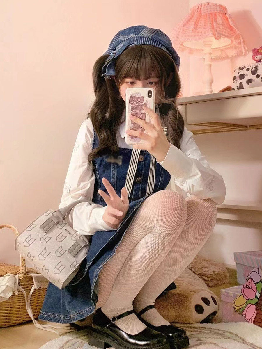 Denim slip dress two piece set PL52900