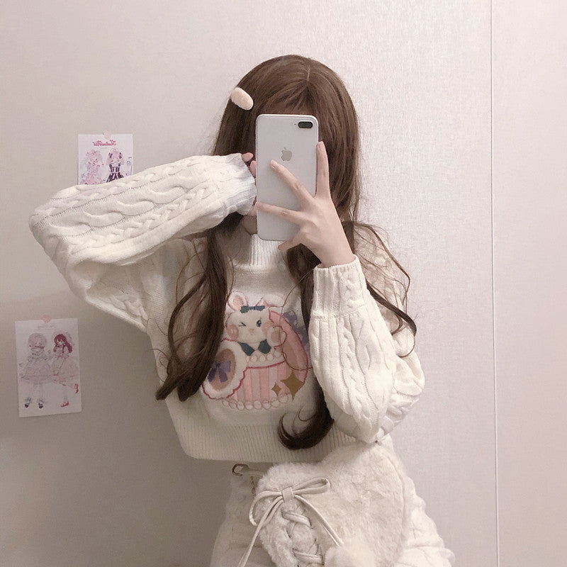 Cute Knitted two-piece sweater + skirt PL52837