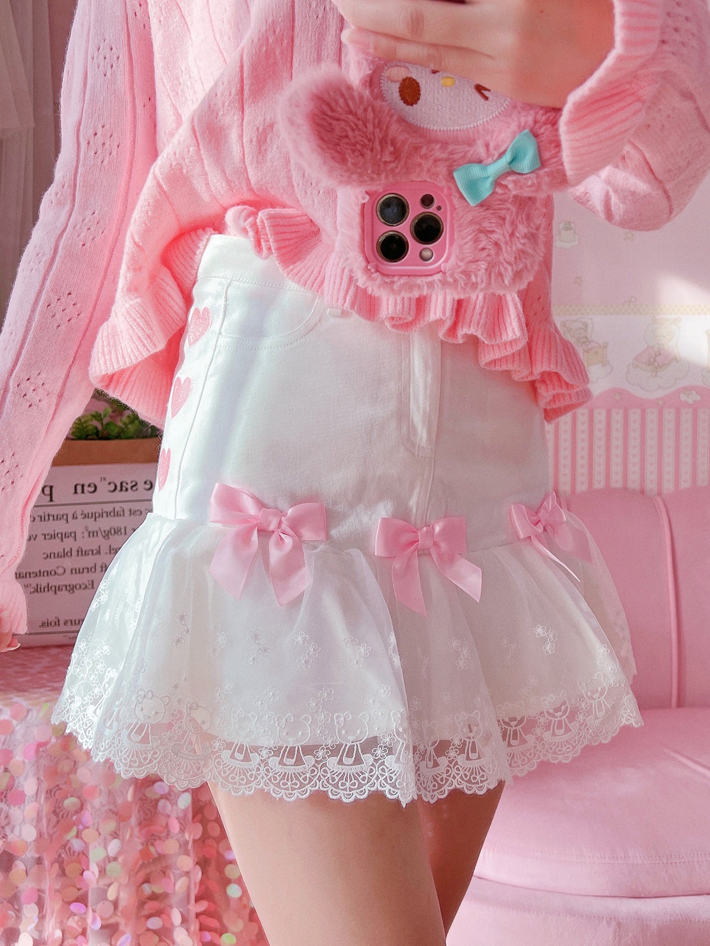 White Bow Skirt PL52495