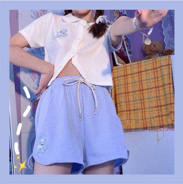 lamb embroidered shorts PL52222