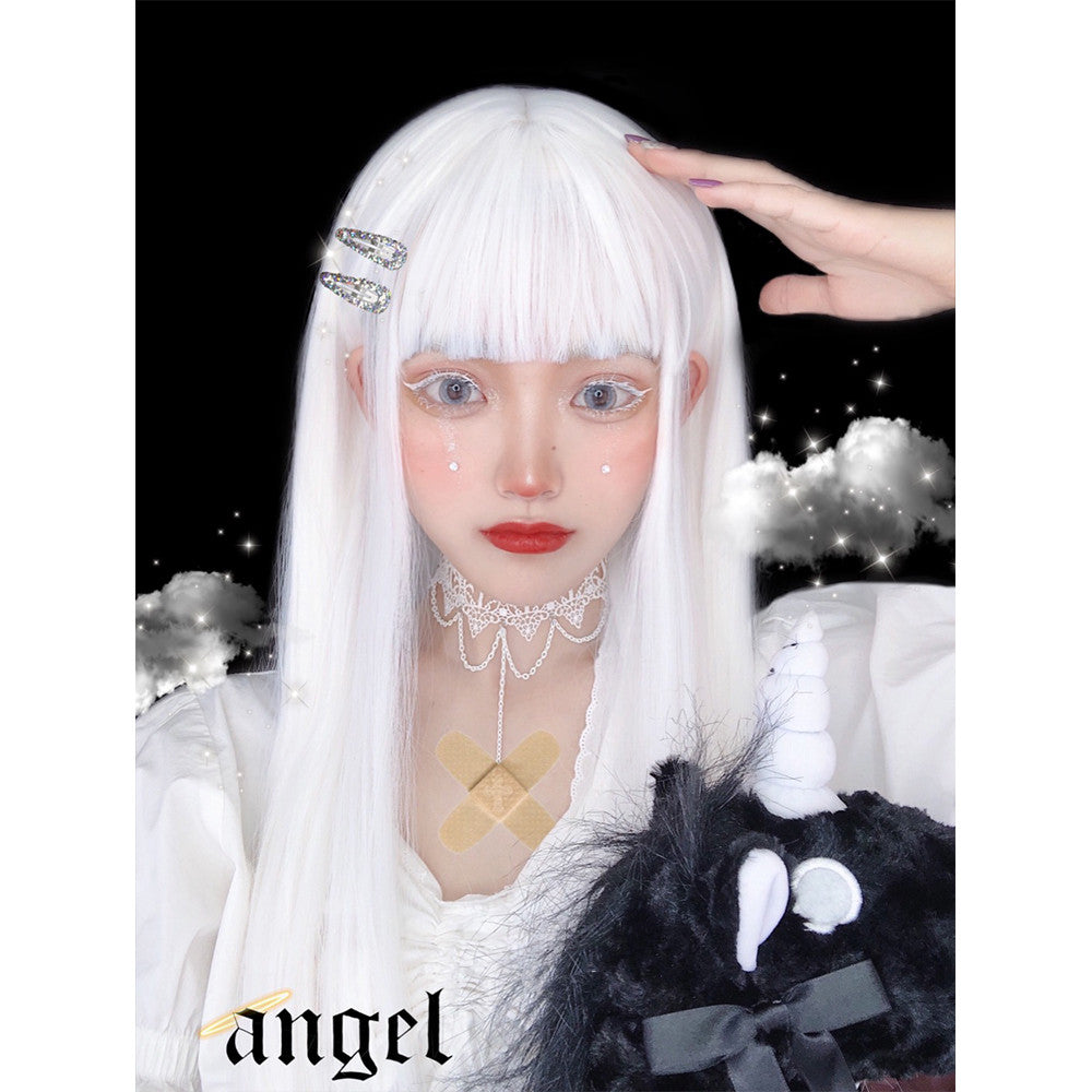 White Long Straight Hair Wig PL52586