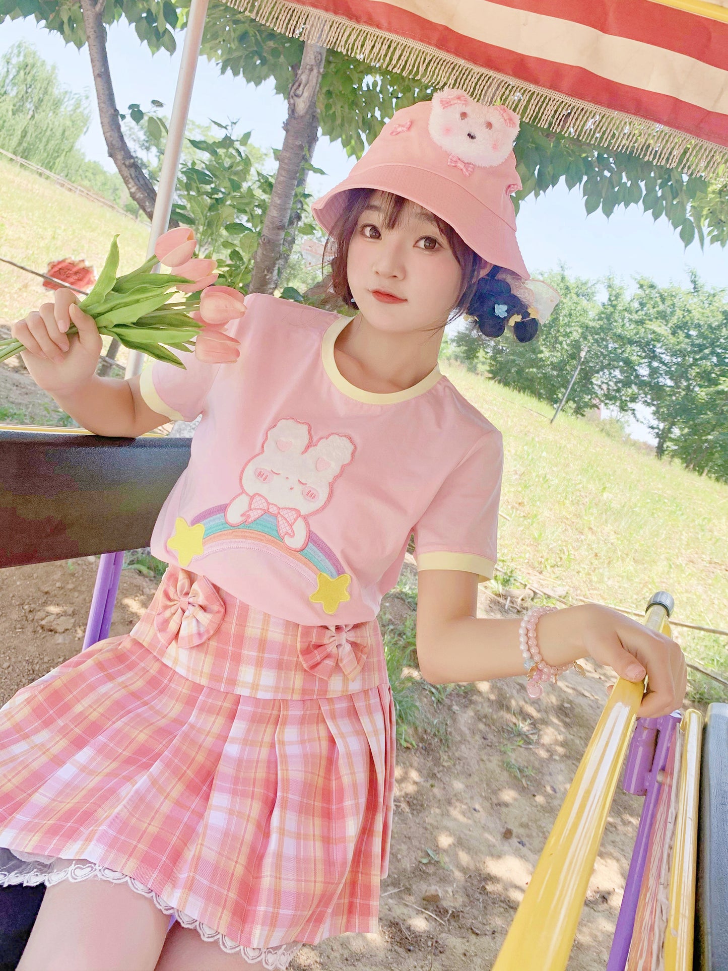 Pink Bow Skirt + Bow Tie PL52788
