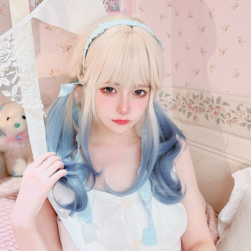 Harajuku gradient long curly wig PL52414
