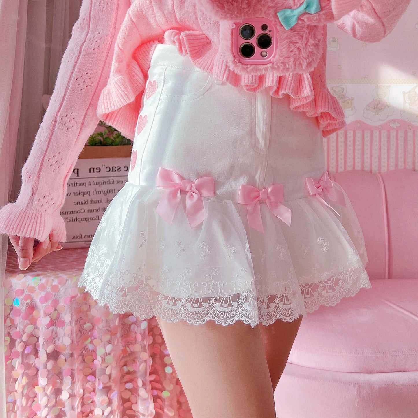 White Bow Skirt PL52495