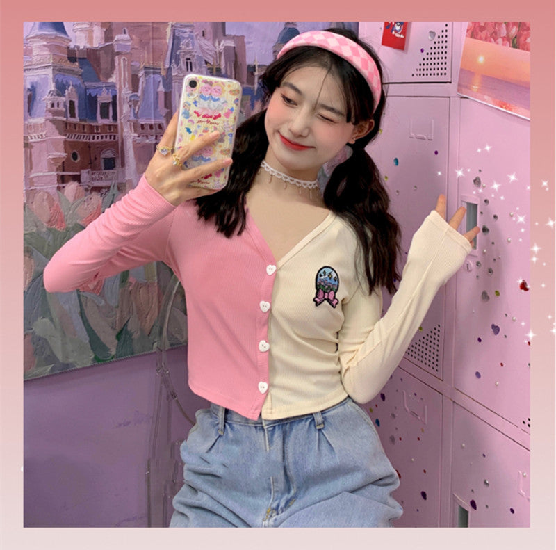 Pink and Apricot Knit Cardigan PL52267
