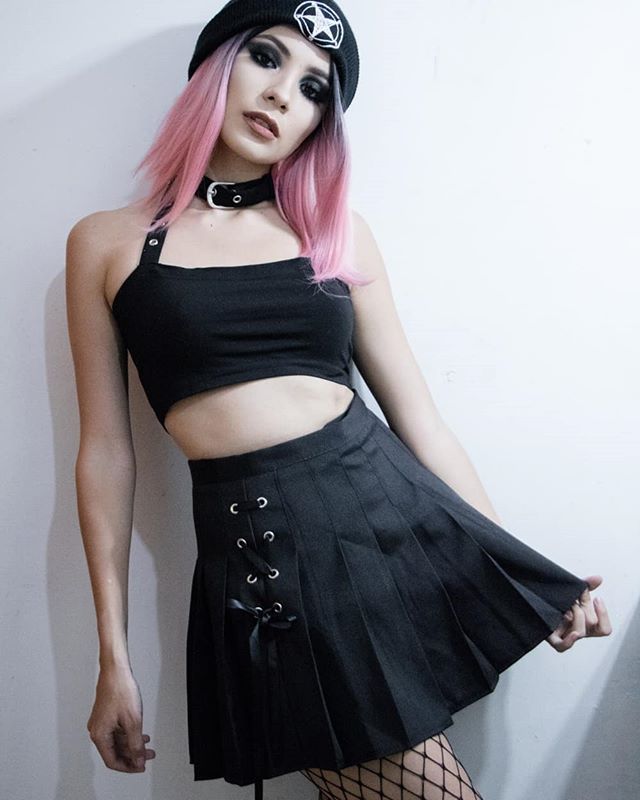 Cross strap high waist skirt PL20073
