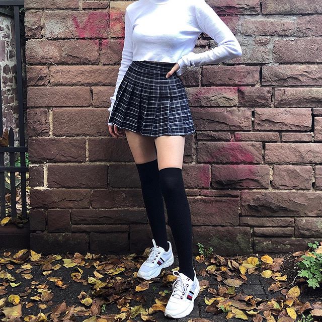 Lolita Plaid High Waist Zip Skirt PL20157