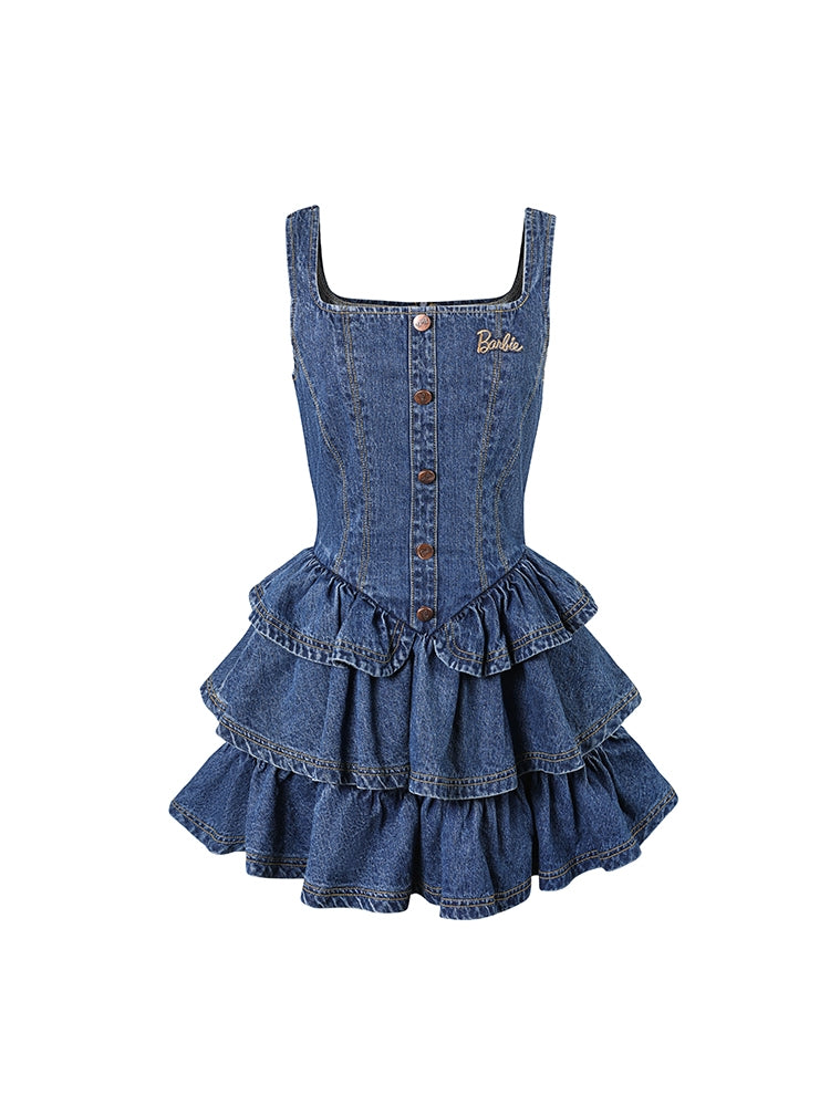 Denim slip dress two piece set PL52900
