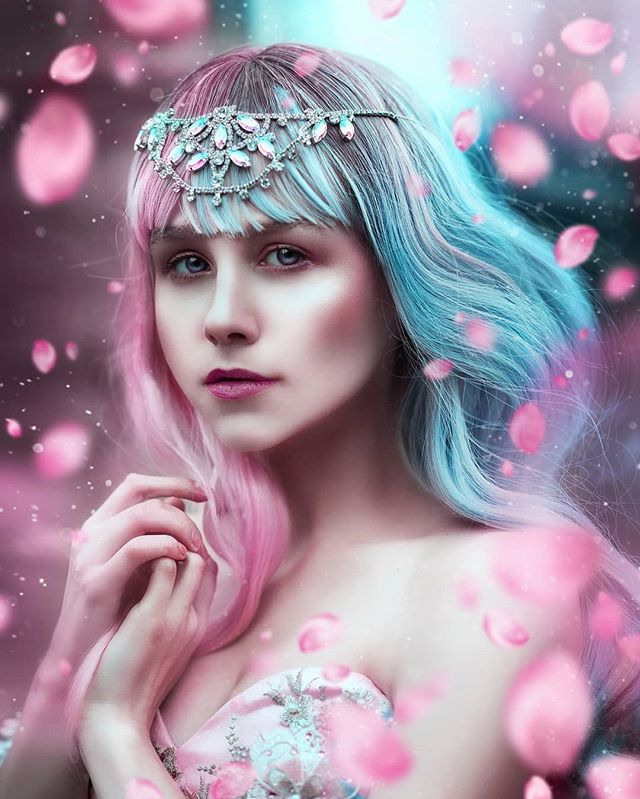 Lolita Blue Pink Gradient Wig PL20261