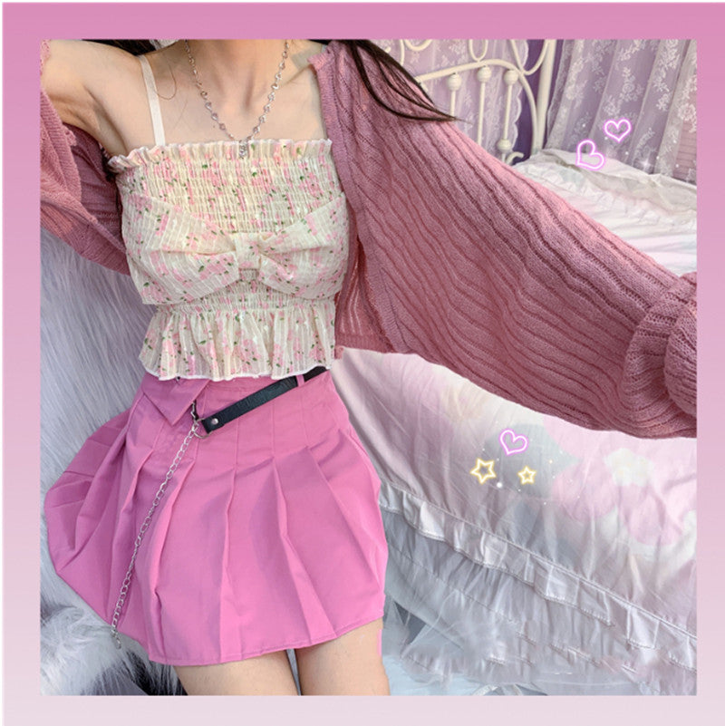 Pink with belt skirt PL52272