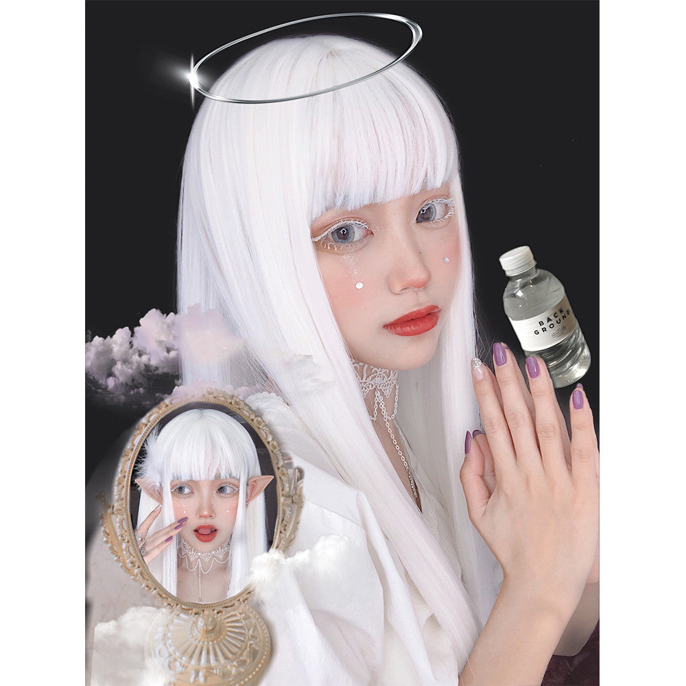White Long Straight Hair Wig PL52586
