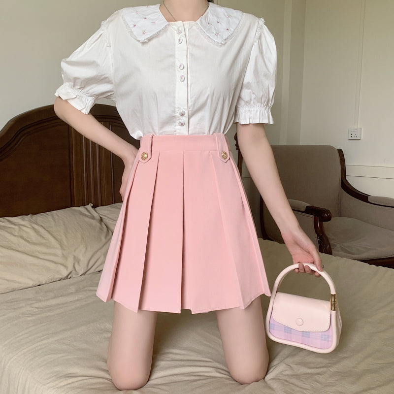 Pink Pleated Skirt PL52352