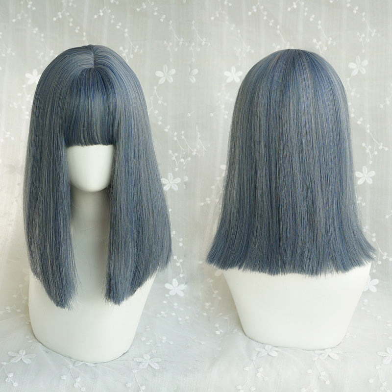 Gray-blue wig PL21055