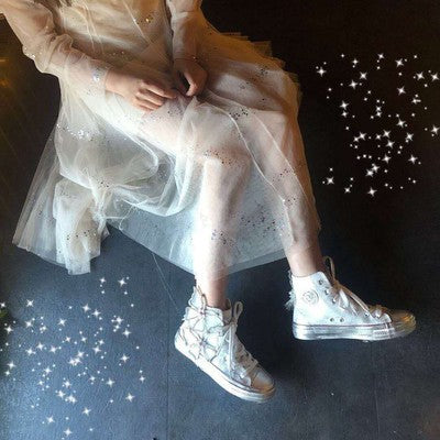 Lolita rhinestone high canvas shoes PL20172