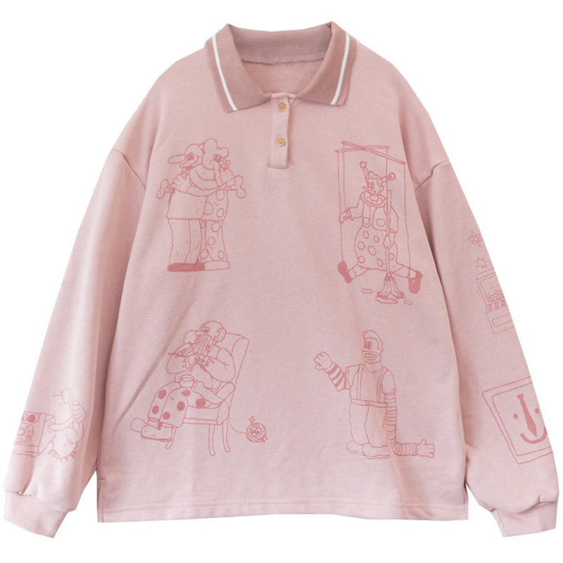 pink printed polo neck T-shirt PL52501
