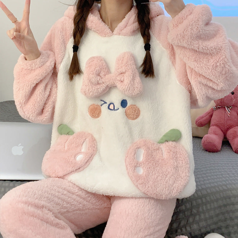 Pink plush pajamas PL52810