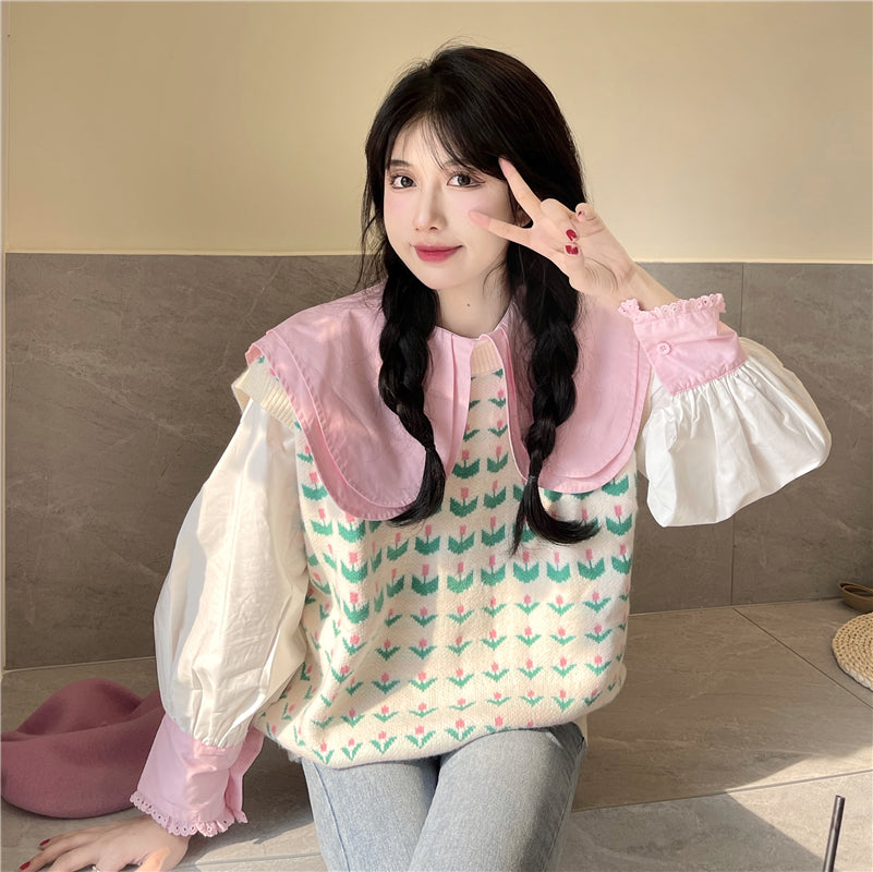 Cute Shirt + Vest 2 Piece Set PL52700