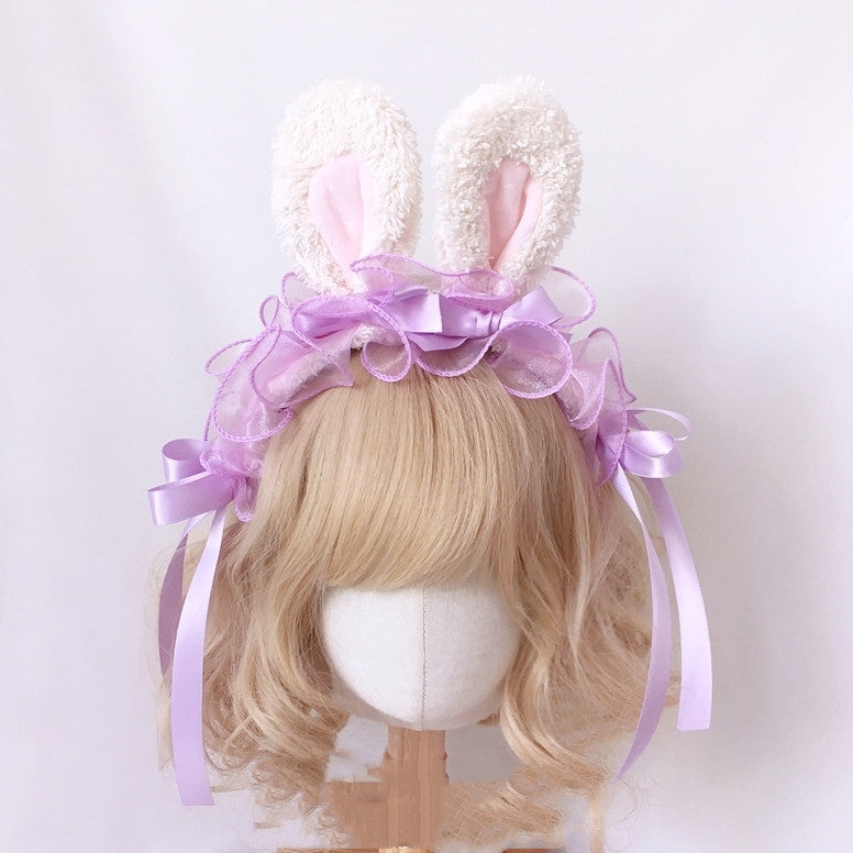 Cute bow bunny ear headband PL52559