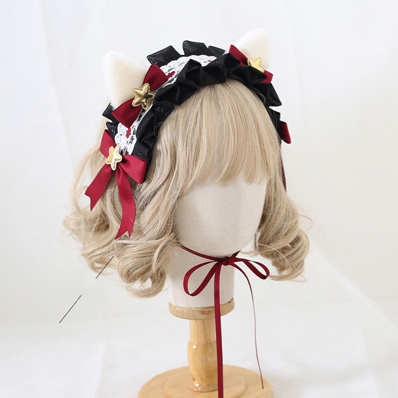 Lolita cat ear headband + bow hair accessories PL52366