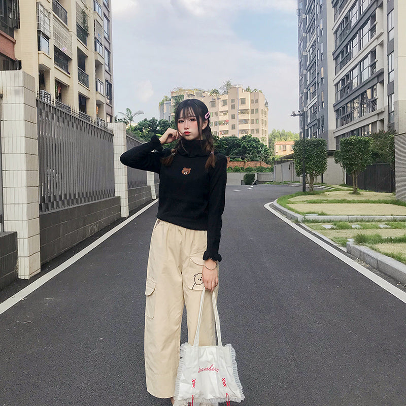 Bear embroidered sweater PL21220