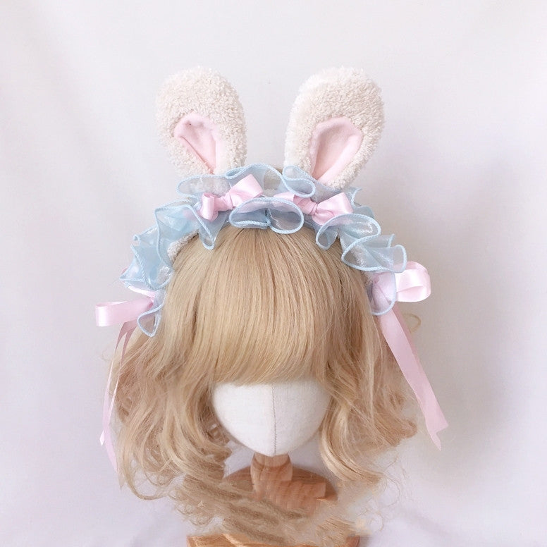 Cute bow bunny ear headband PL52559