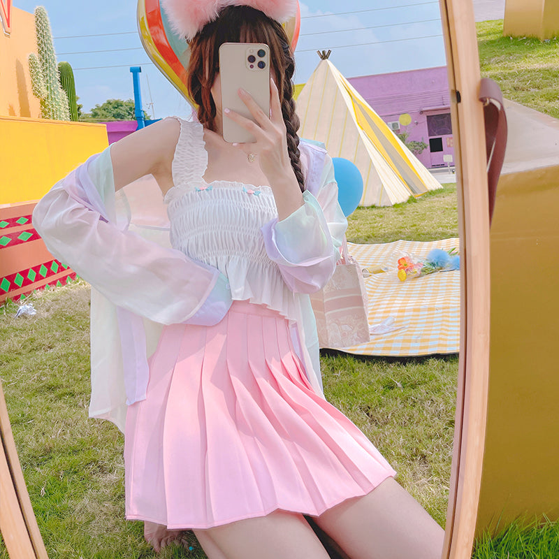 Tie-Dye Gradient Chiffon Shirt PL52284