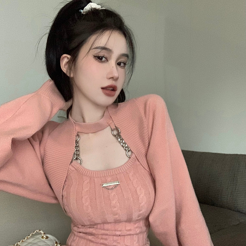 pink halterneck dress PL52268