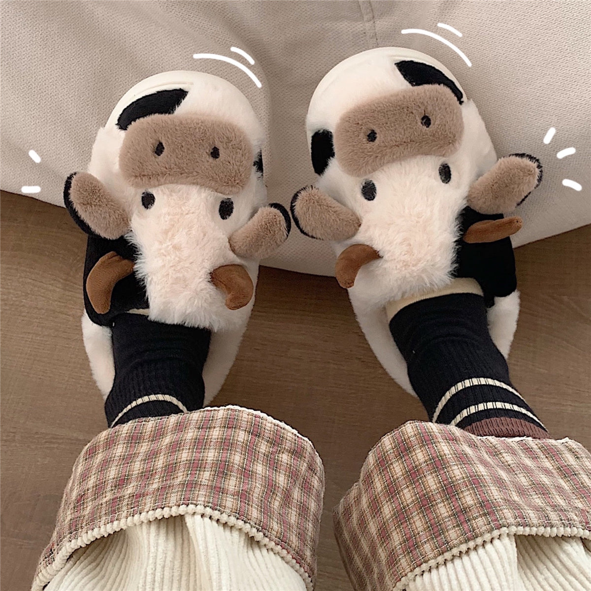 COW COTTON SLIPPERS PL52392