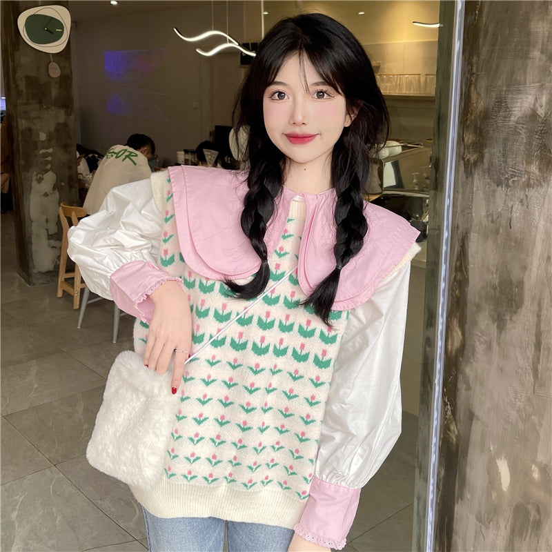 Cute Shirt + Vest 2 Piece Set PL52700