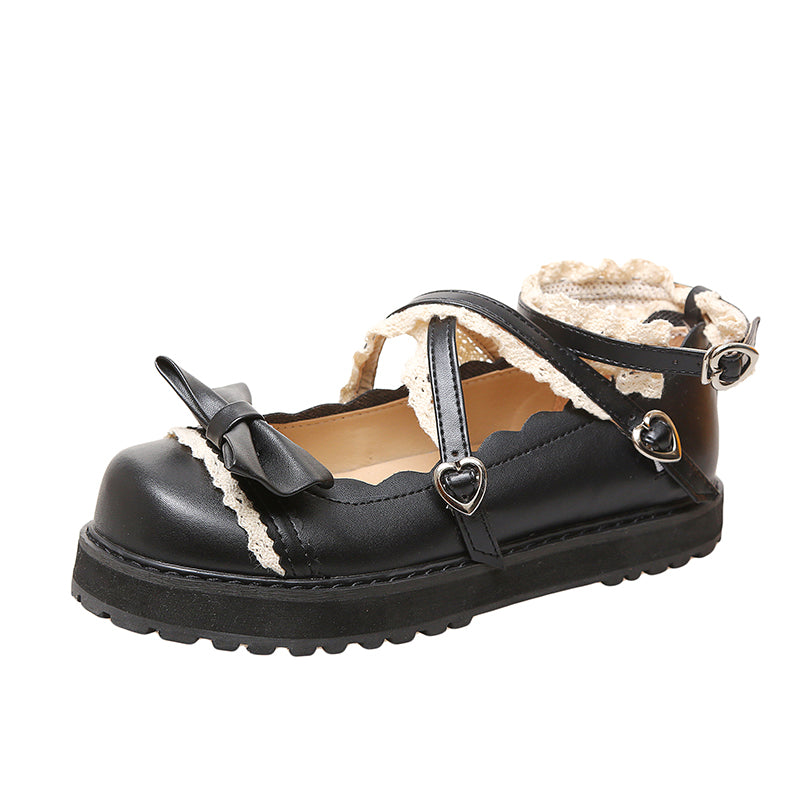 lolita bow leather shoes PL50245