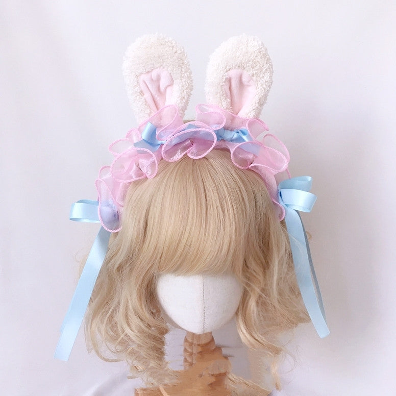 Cute bow bunny ear headband PL52559