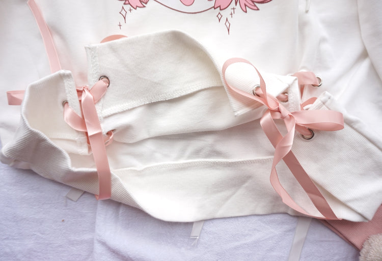Rabbit ear strap hooded sweater PL20076