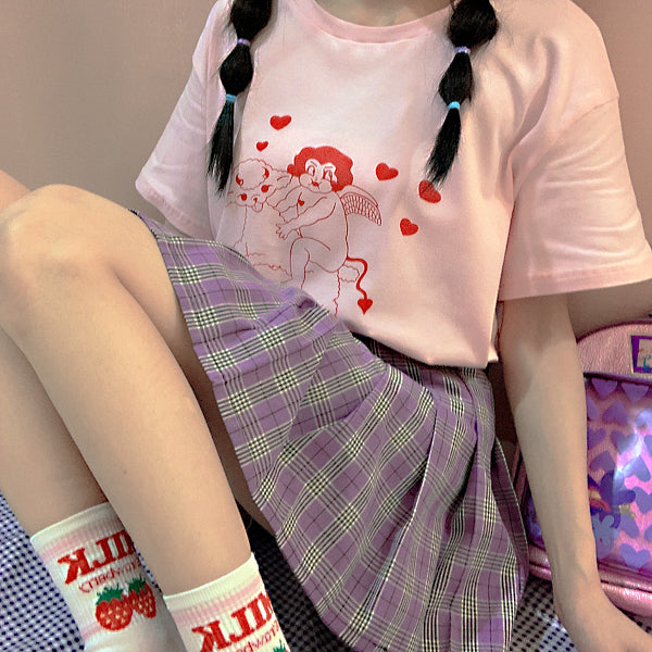 High waist plaid skirt PL20627