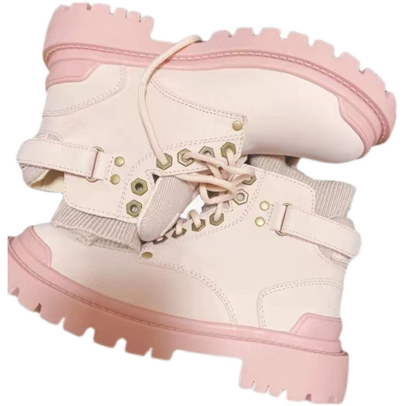 Pink short barrel Martin boots PL52531