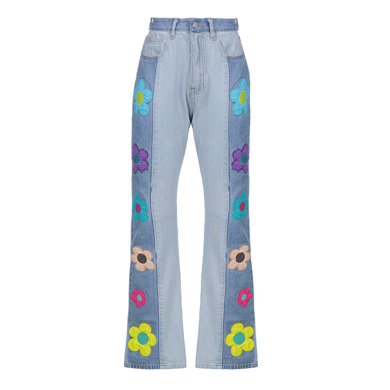 chic floral print jeans PL52710
