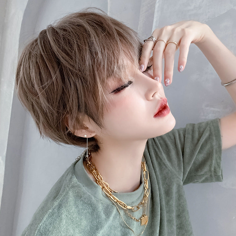 Honey Tea Linen Short Hair Wig PL52580