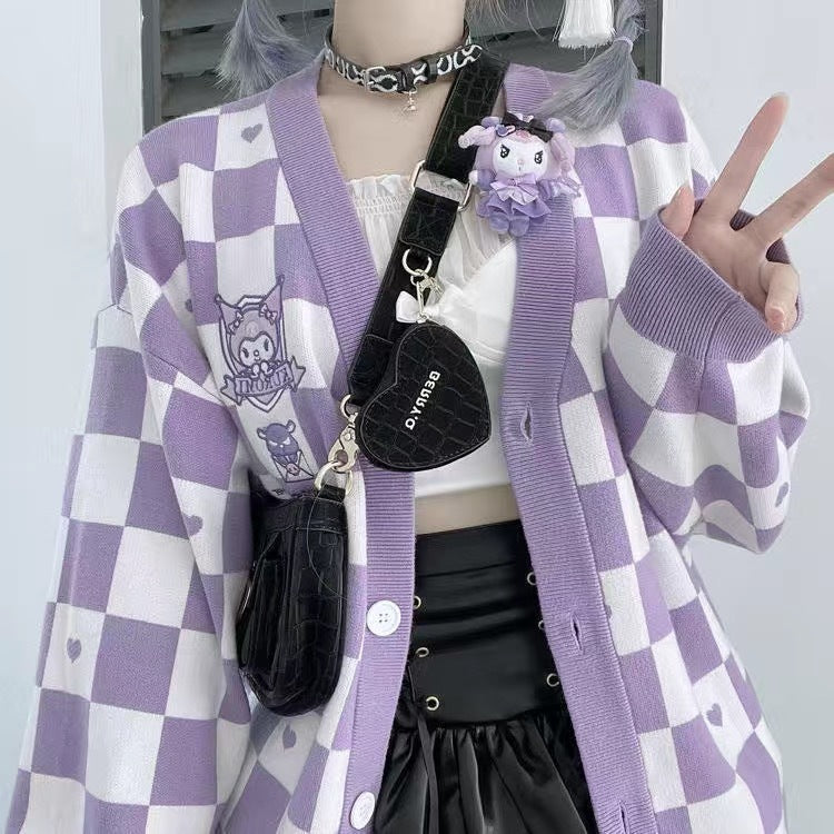 Plaid Anime Knit Sweater PL52125