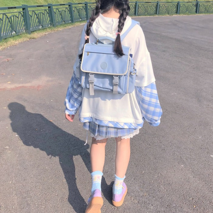 Cute hooded fake two-piece jacket PL51008