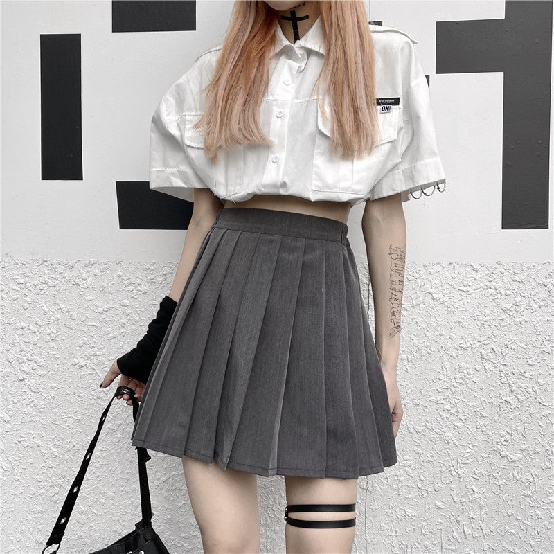 Harajuku Grey Pleated Skirt PL52435