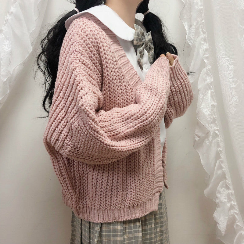 Cute bow knit coat PL21076