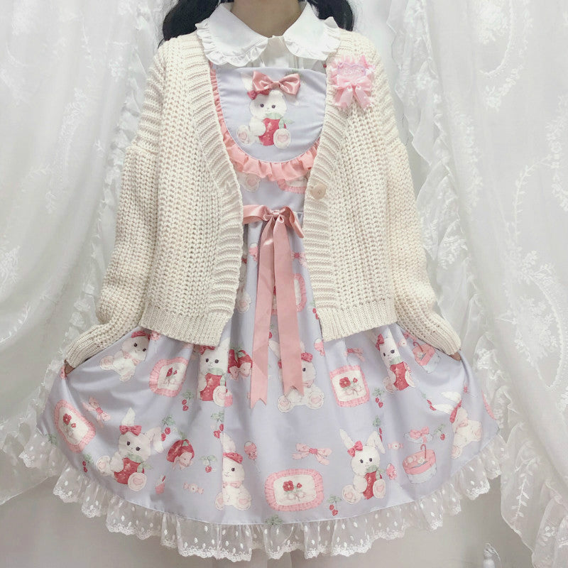 Cute bow knit coat PL21076