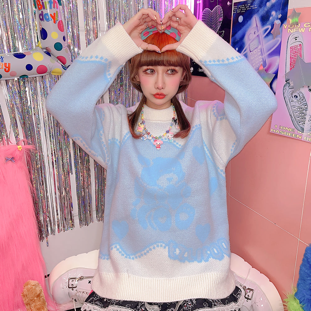 Harajuku bear print sweater PL52715