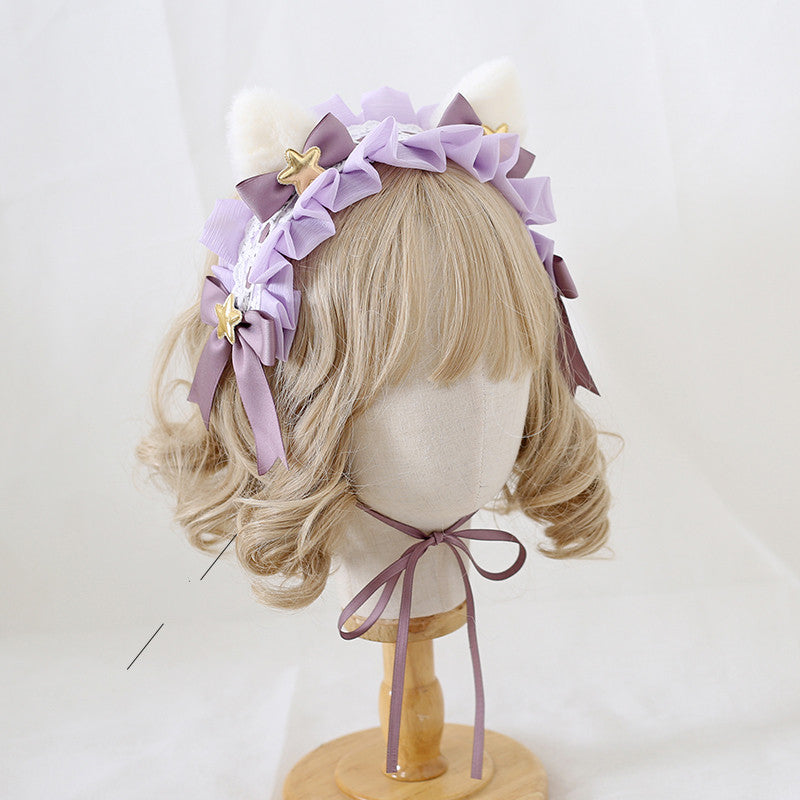 Lolita cat ear headband + bow hair accessories PL52366