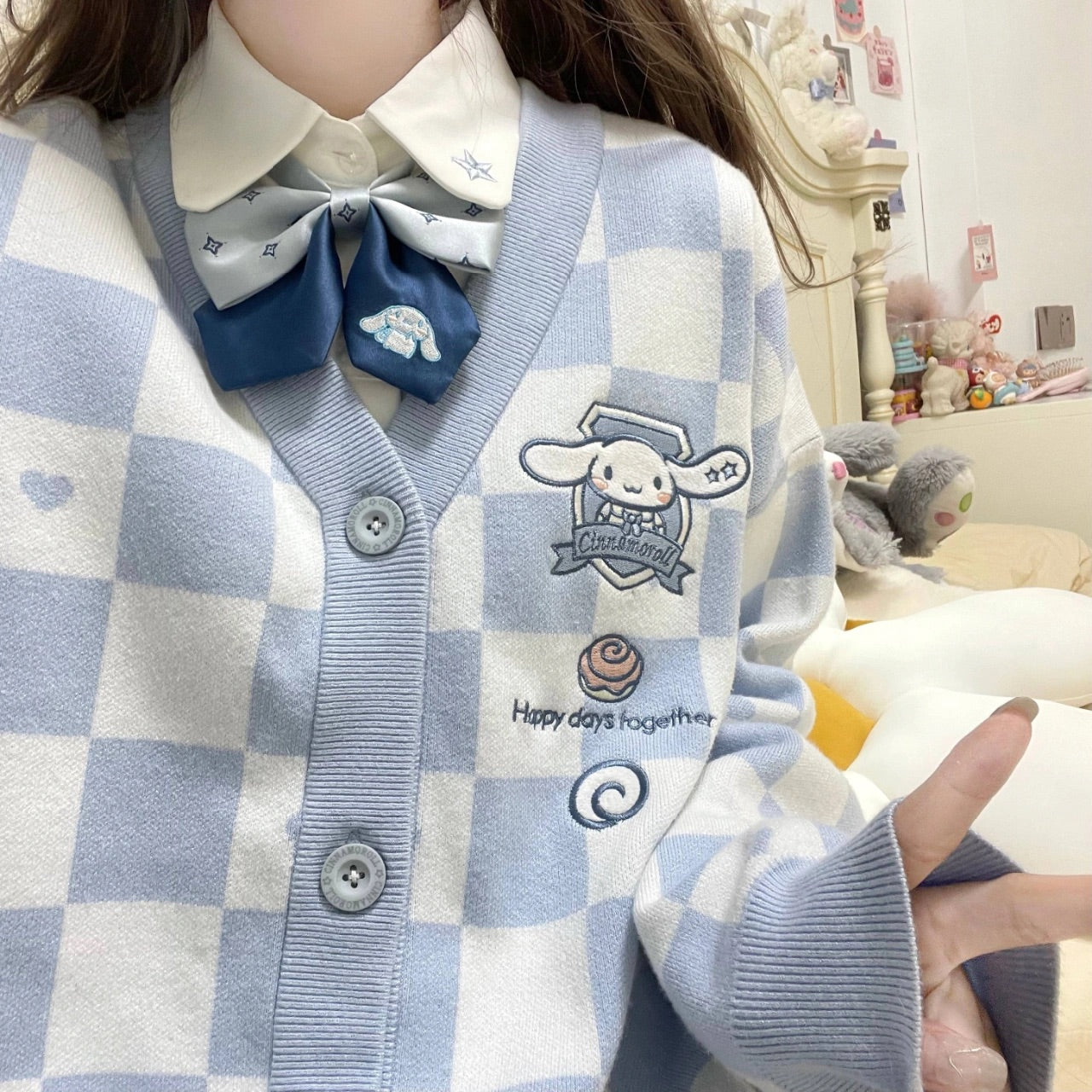 Plaid Anime Knit Sweater PL52125