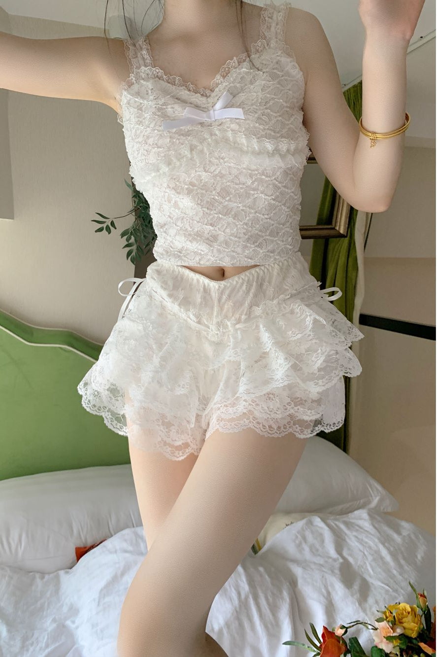 White Lace Shorts PL52650