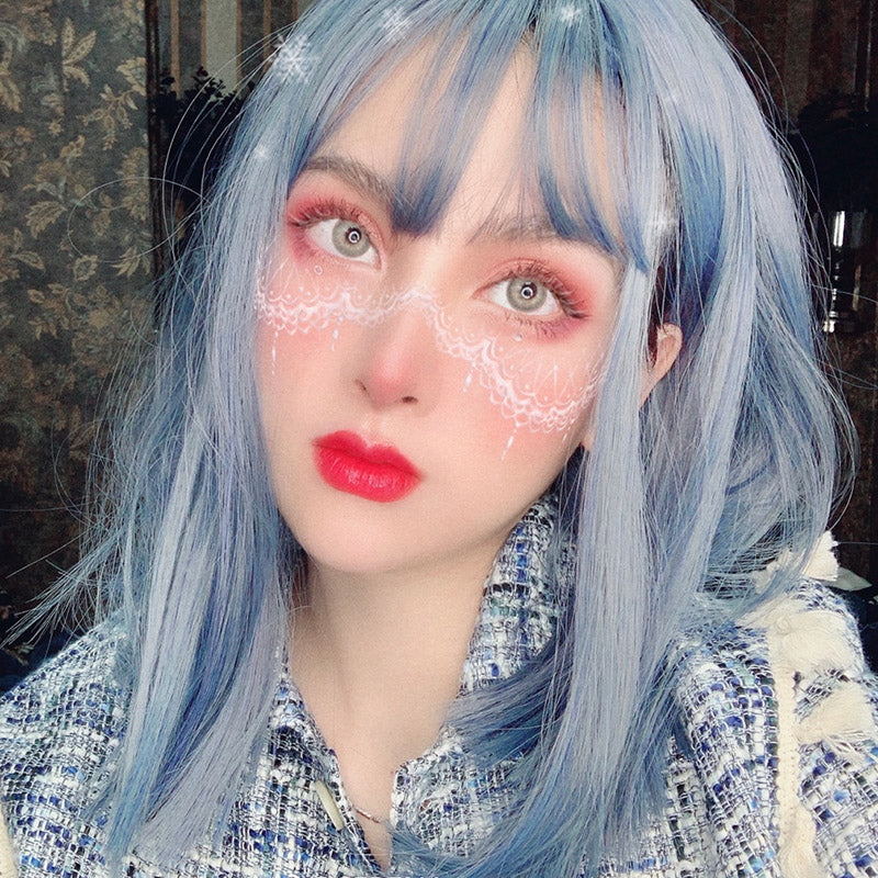 Gray-blue wig PL21055