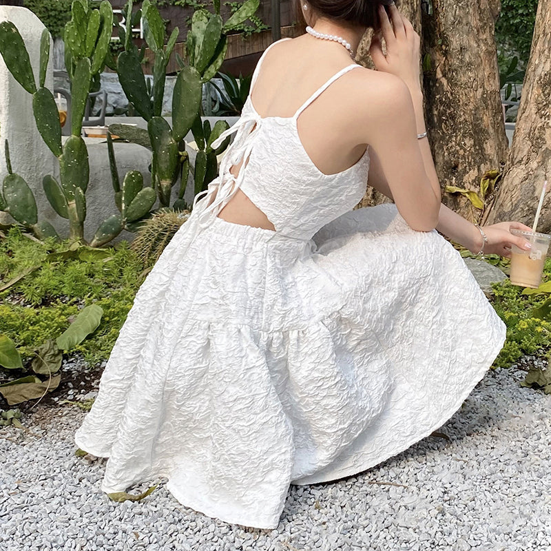 White High Waist Slip Dress PL52390